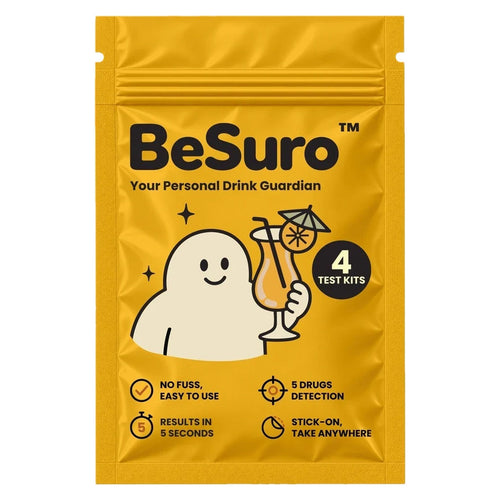 BeSuro™ Sunset Citrus yellow pouch, 4 test kits